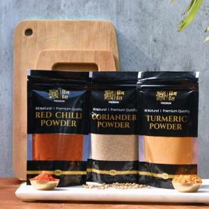 Pure Himalayan Spices - Turmeric, Coriander & Red Chilli Powder