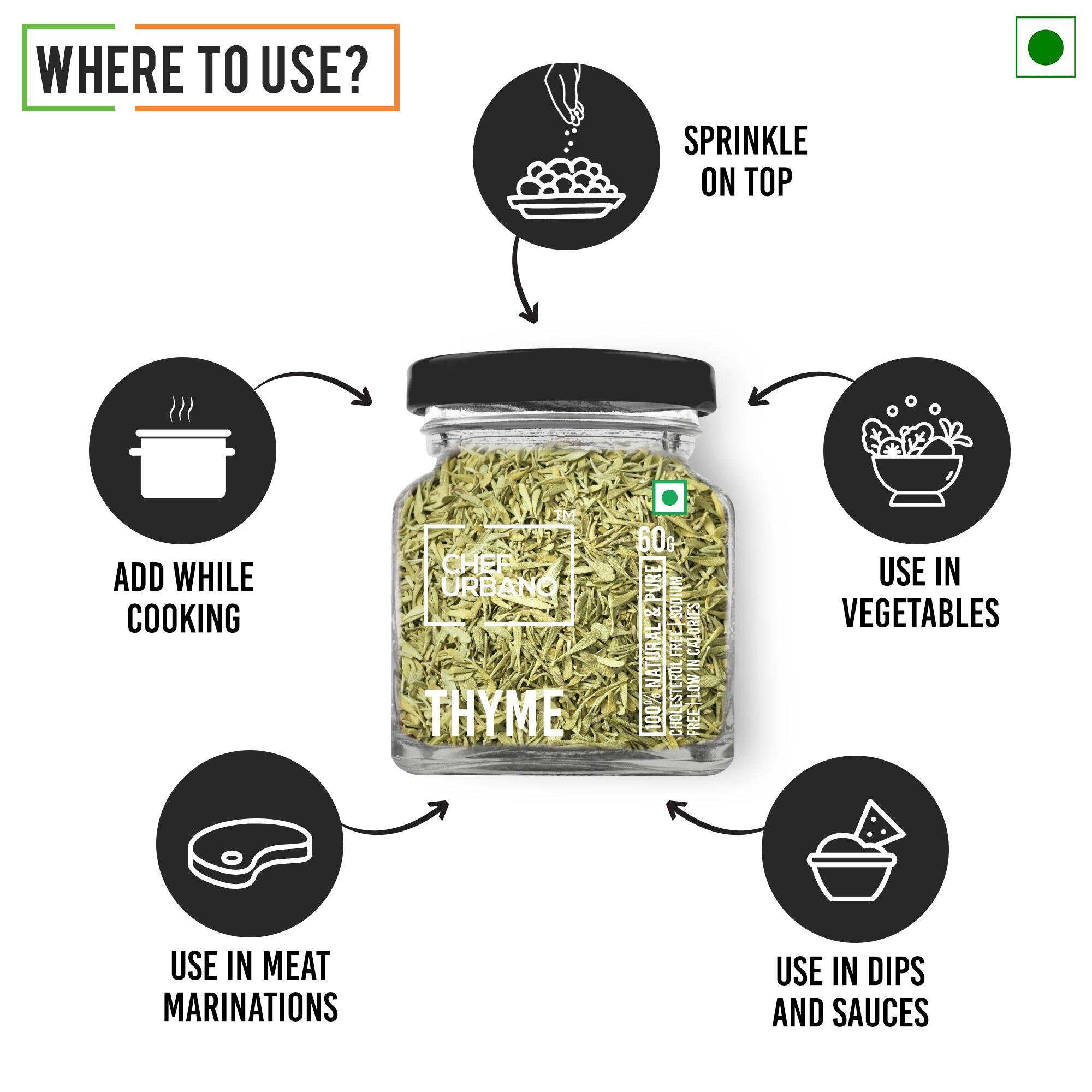Chef Urbano Herbs Thyme Bottle 50 Gms (MRP: Rs. 150/-) - Image 4
