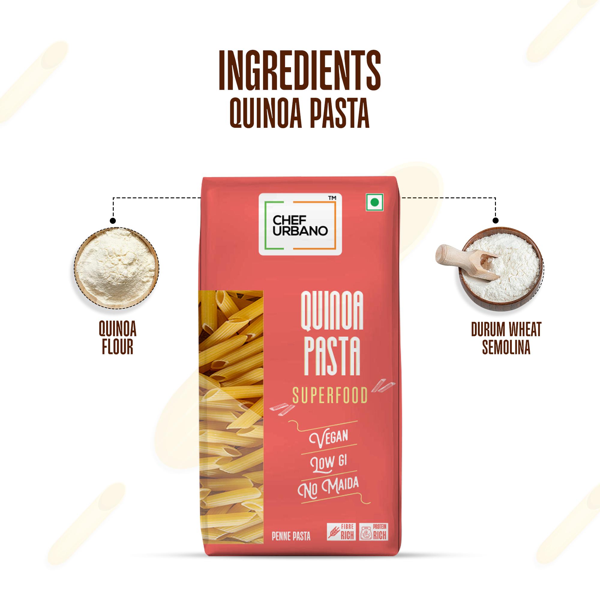 Chef Urbano Pasta Quinoa Penne Pouch 300 Gms (MRP: Rs. 260/-) - Image 3