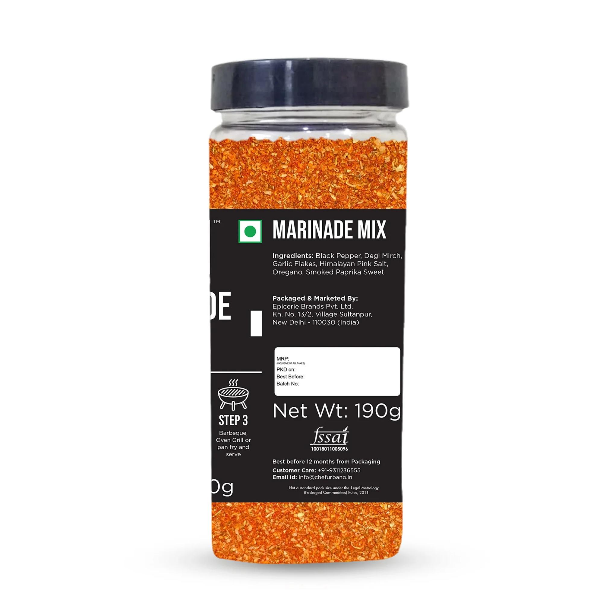 Chef Urbano Spice Mixes Marinade Mix Pet Jar 190 Gms (MRP: Rs. 235/-) - Image 2