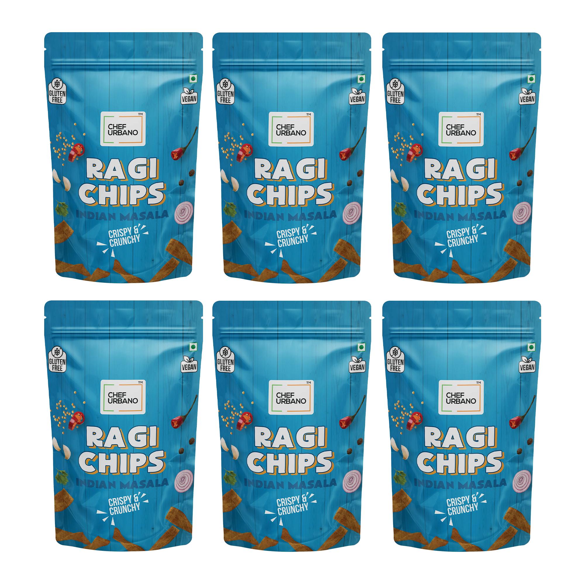 Chef Urbano Combo Chips Ragi Indian Masala Pouch 85 Gms Pack Of 6 - Image 3