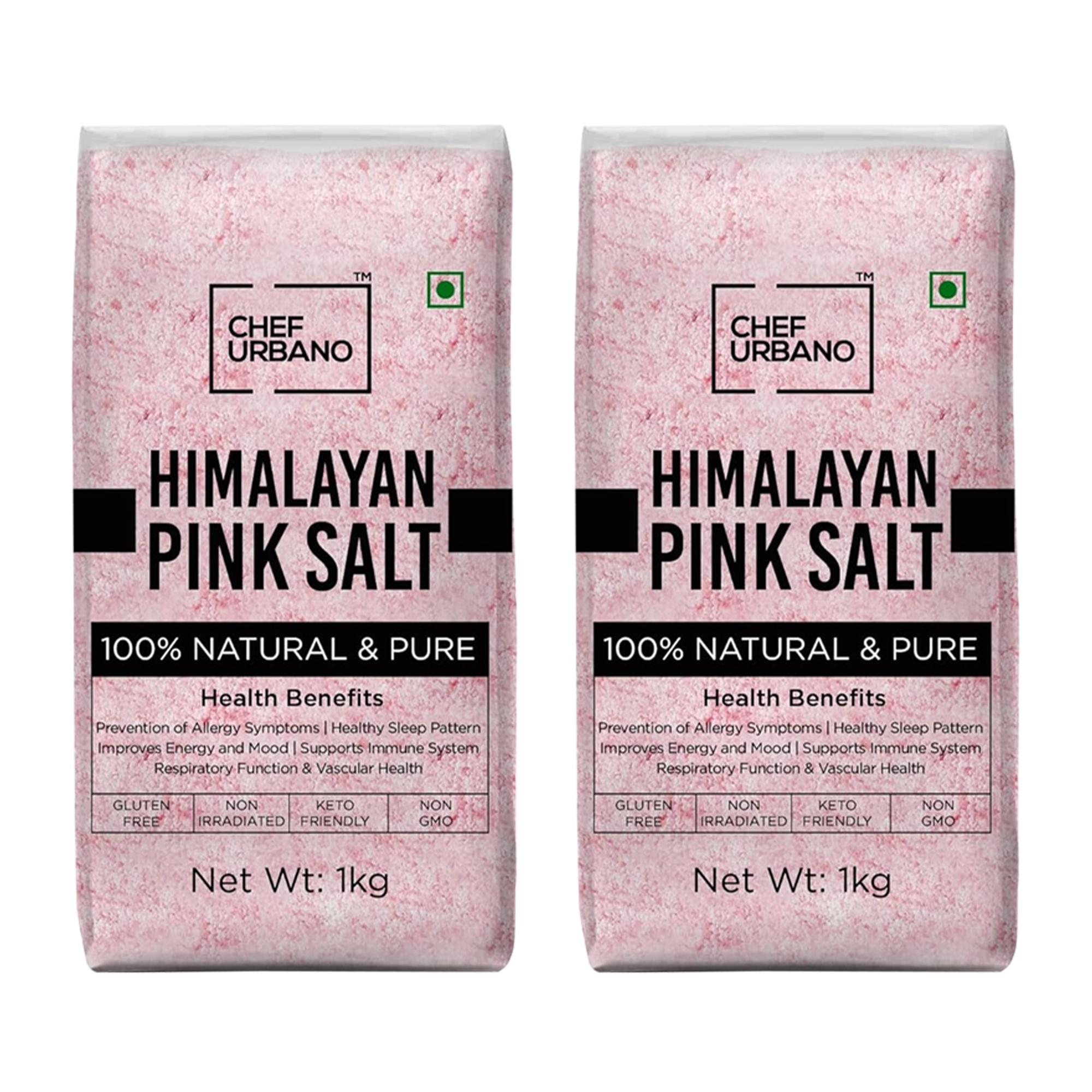 Chef Urbano Combo Himalayan Pink Salt Pouch 1 Kg Pack Of 2