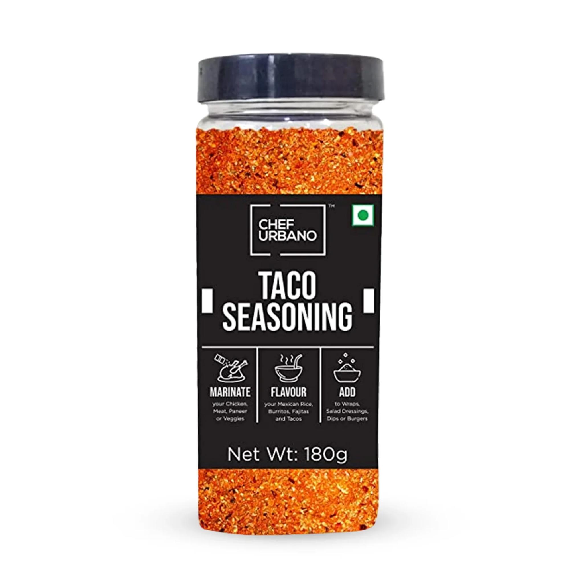 Chef Urbano Spice Mixes Taco Seasoning Pet Jar 180 Gms (MRP: Rs. 285/-)