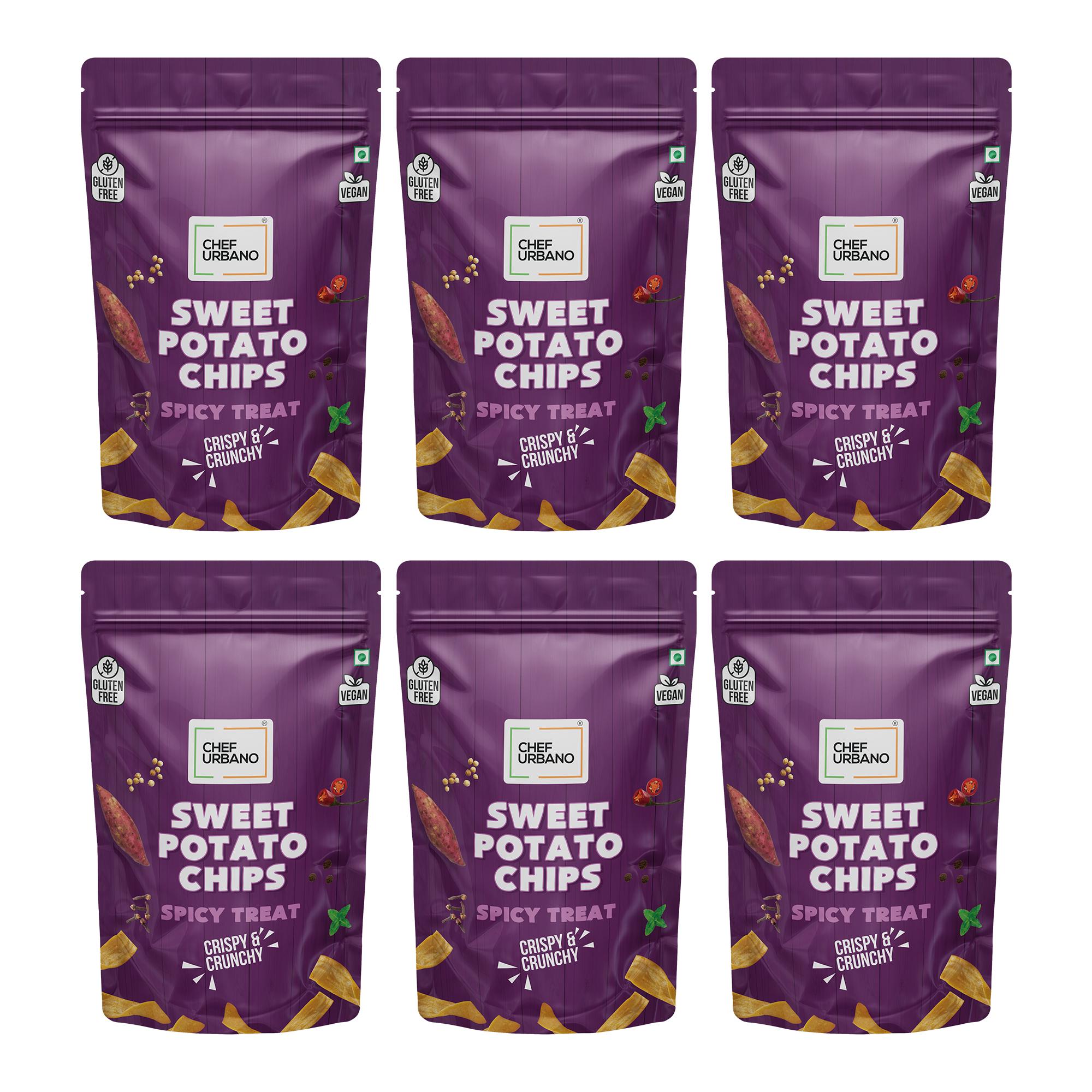 Chef Urbano Combo Chips Sweet Patato Spicy Treat Pouch 80 Gms Pack Of 6 - Image 3
