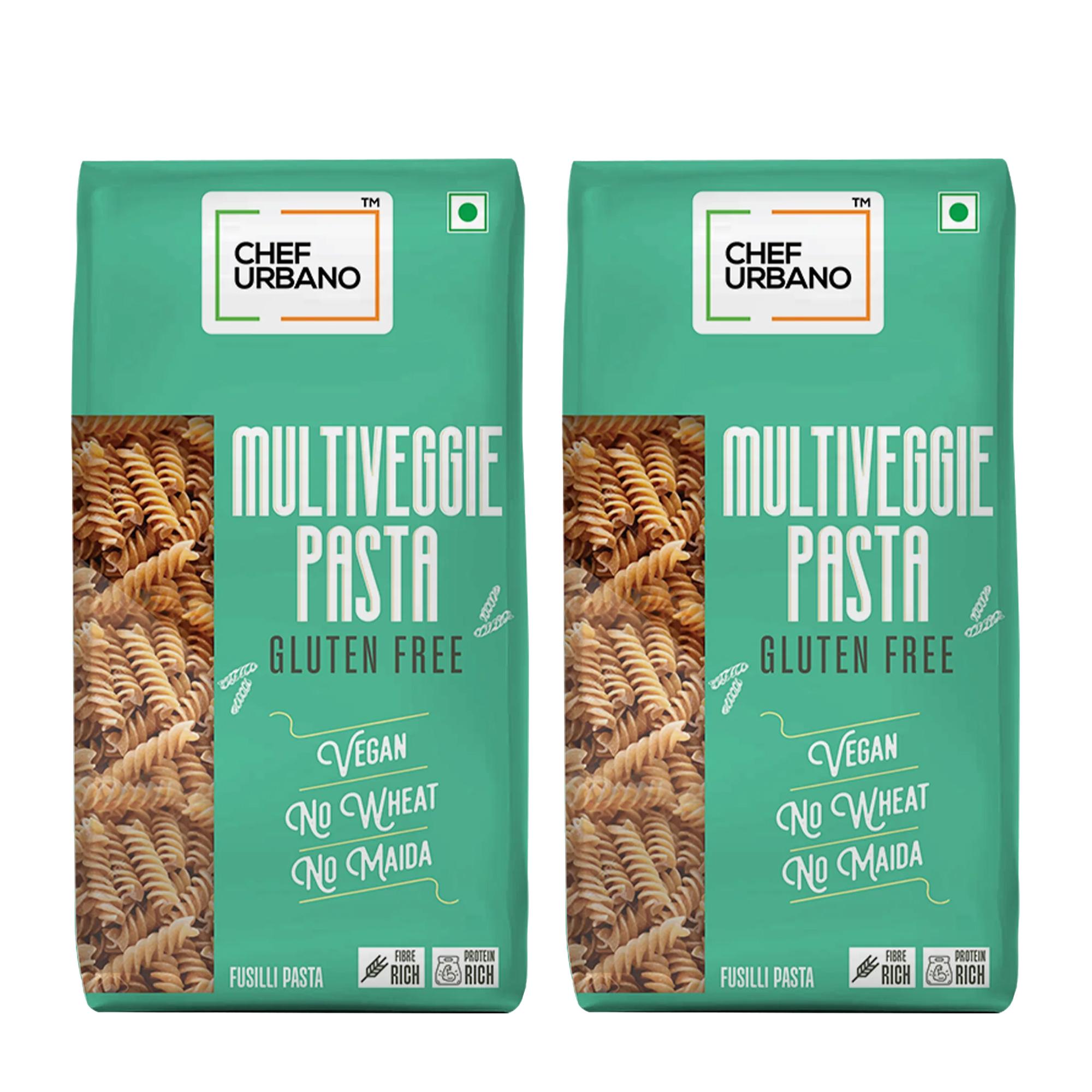 Chef Urbano Combo Pasta Multi Veggie Fusilli Pouch 250 Gms Pack Of 2