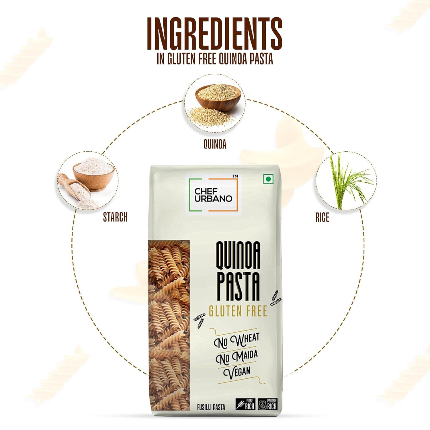 Chef Urbano Combo Pasta Quinoa Fusilli Pouch 250 Gms Pack Of 2 - Image 3