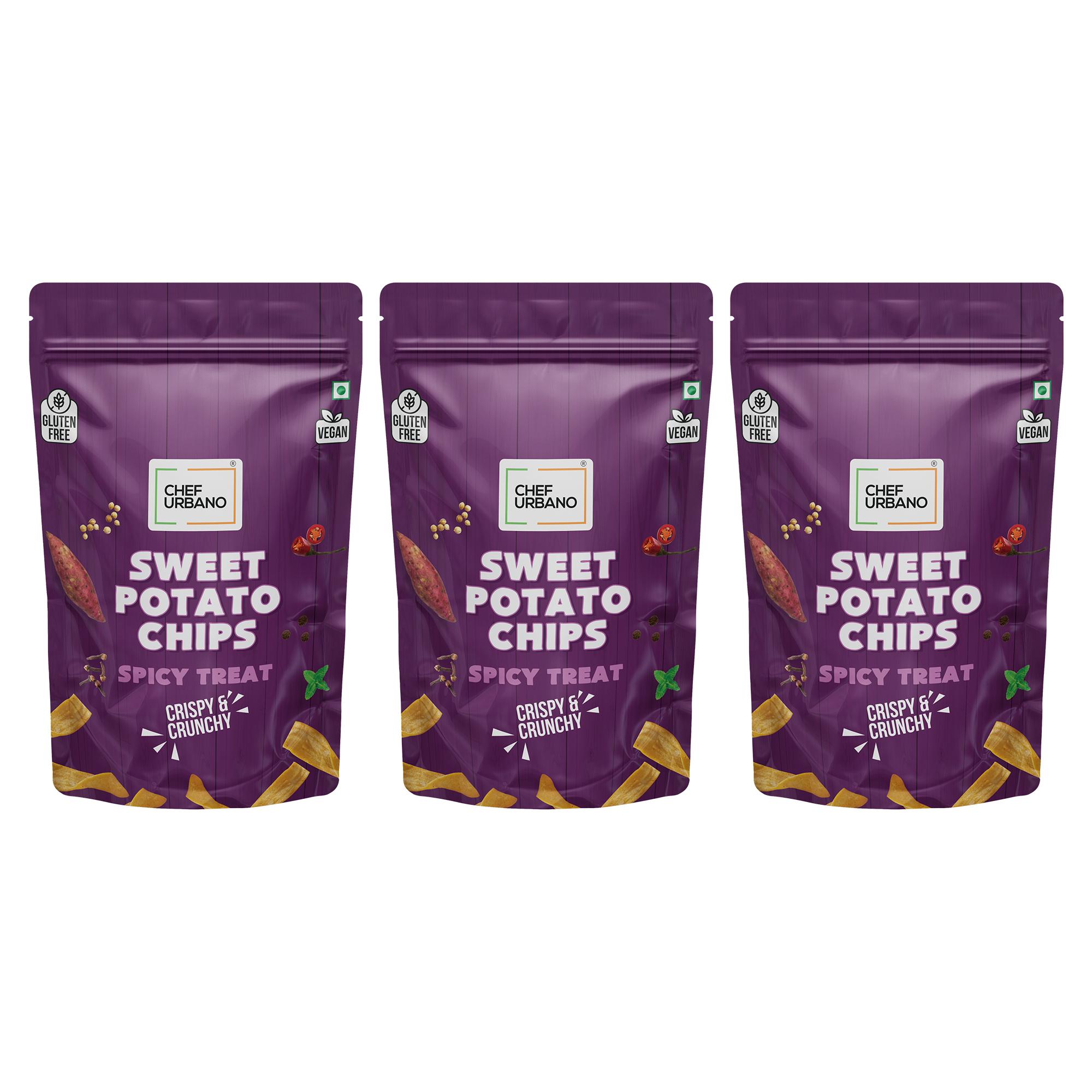 Chef Urbano Combo Chips Sweet Patato Spicy Treat Pouch 80 Gms Pack Of 3 - Image 3