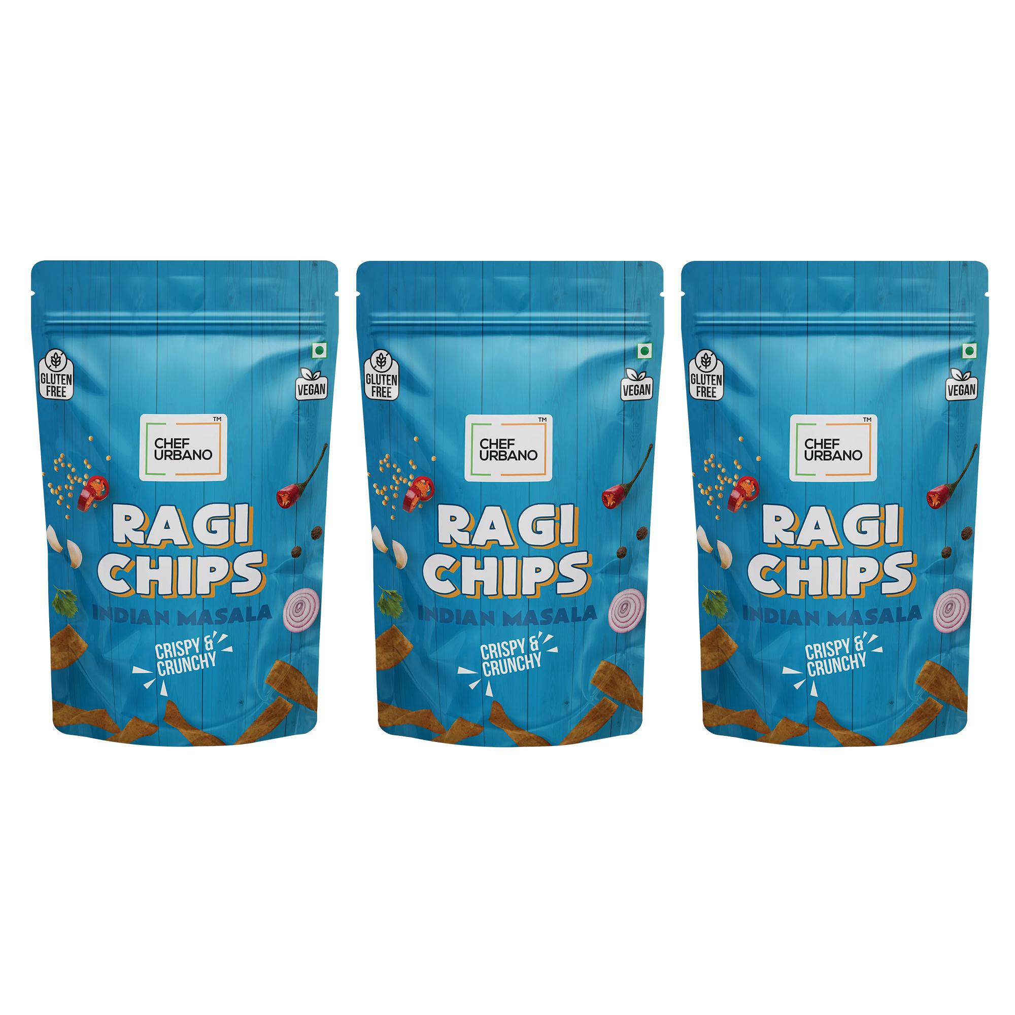 Chef Urbano Combo Chips Ragi Indian Masala Pouch 85 Gms Pack Of 3 - Image 3