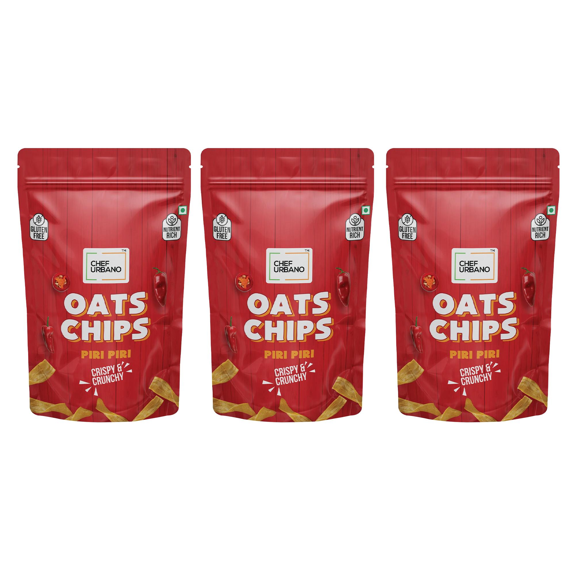 Chef Urbano Combo Chips Oats Piri Piri Pouch 85 Gms Pack Of 3 - Image 2