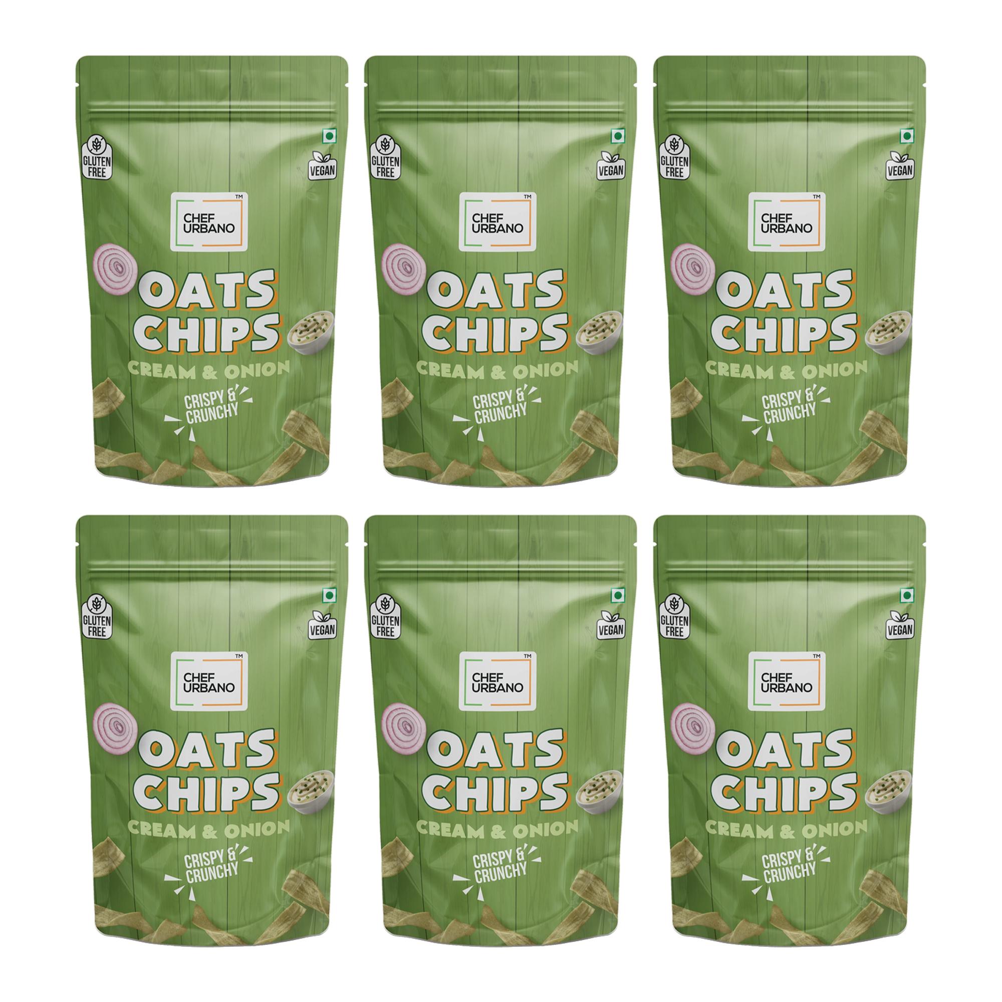 Chef Urbano Combo Chips Oats Cream & Onion Pouch 85 Gms Pack Of 6