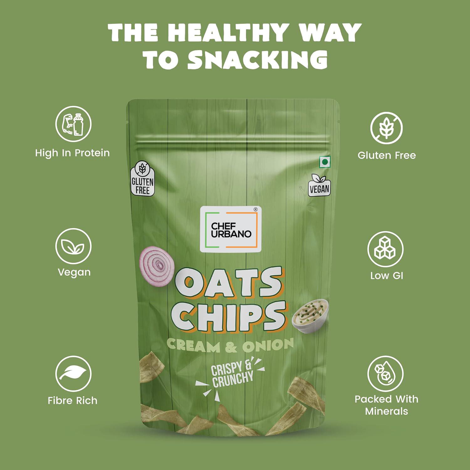 Chef Urbano Combo Chips Oats Cream & Onion Pouch 85 Gms Pack Of 6 - Image 2