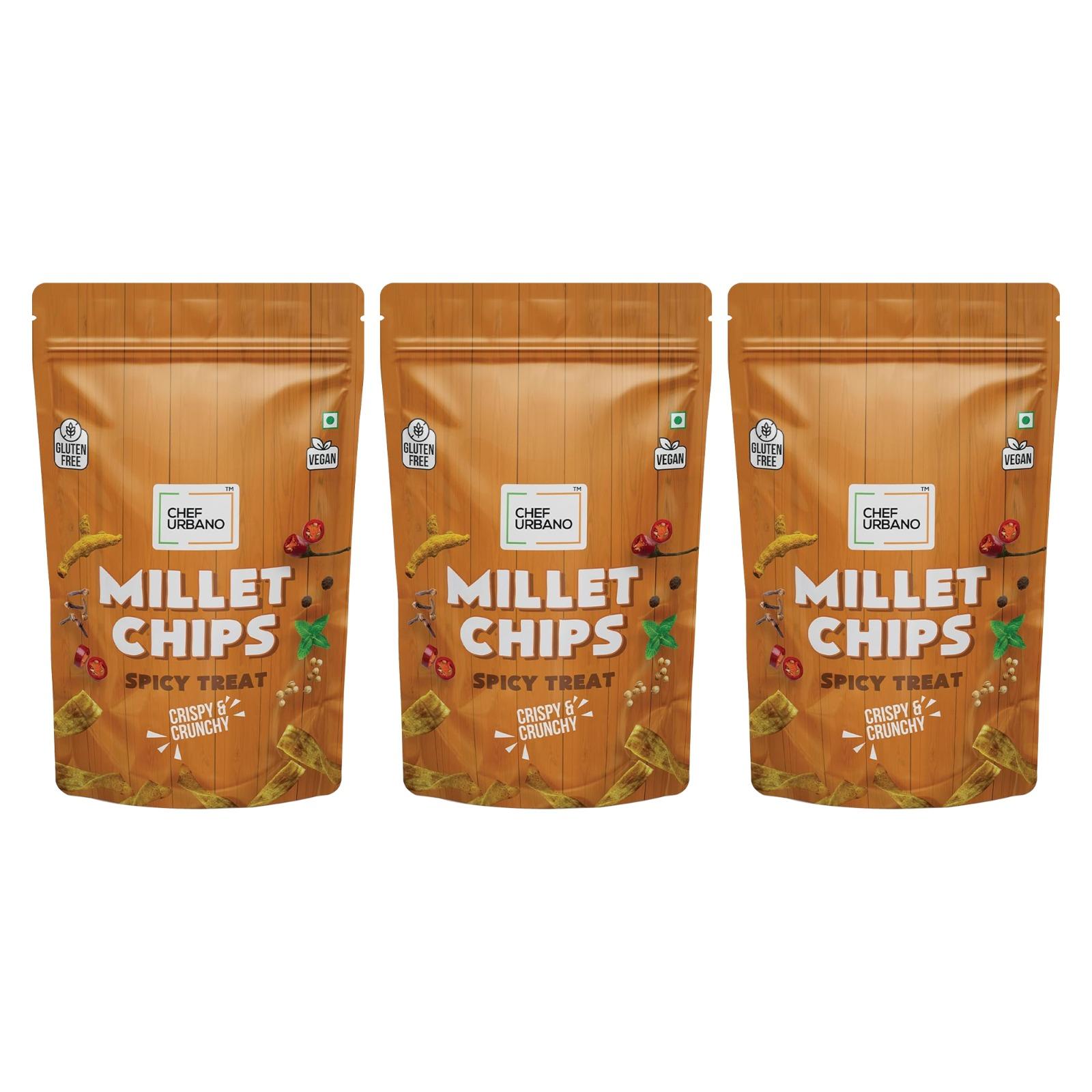 Chef Urbano Combo Chips Millets Spicy Treat Pouch 85 Gms Pack Of 3 - Image 3